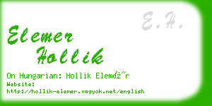 elemer hollik business card